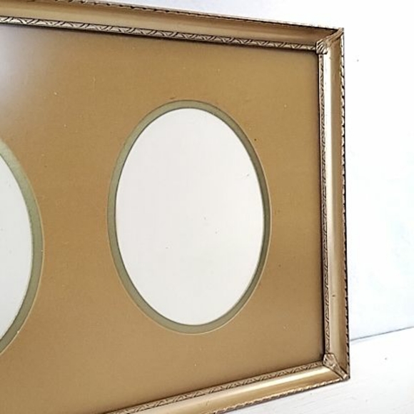 Triple portrait frame double matted bronze metal - Picture 2 of 3